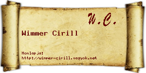 Wimmer Cirill névjegykártya